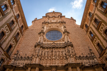  Historic basilica at Montserrat monastery in Spain near Barcelona.