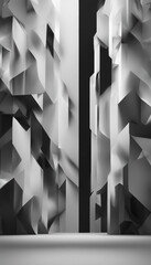 Black white abstract geometric presentation vertical