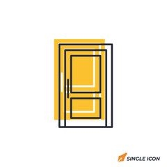 Leinwandbilder - doors icon vector illustration. doors symbol isolated on white background