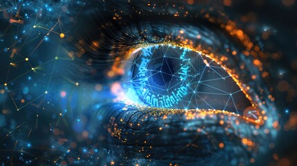 futuristic digital eye data network and cyber security technology background 