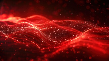 Wall Mural - abstract wave red technology futuristic background