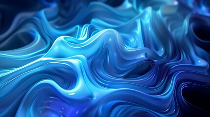 Poster - Abstract blue liquid swirling and flowing background