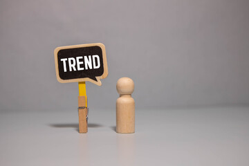 Trends symbol. Concept word Trend on wooden blocks.