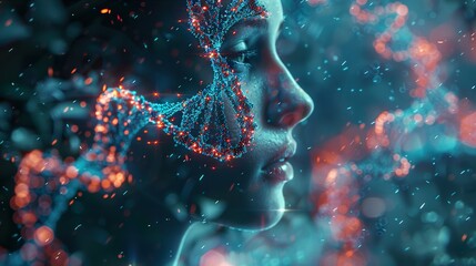 Wall Mural - human dna: a digital portrait of life