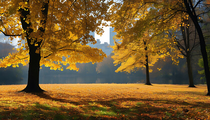 Canvas Print - autumn tree in the park