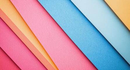 Canvas Print - Colorful paper strips arranged diagonally in pastel hues across a flat surface