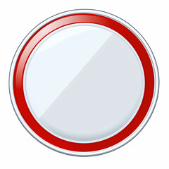 Wall Mural - blank circular road sign with a red border isolated on a transparent background