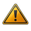 © OKAN - Yellow triangular warning sign with an exclamation mark isolated on a transparent background