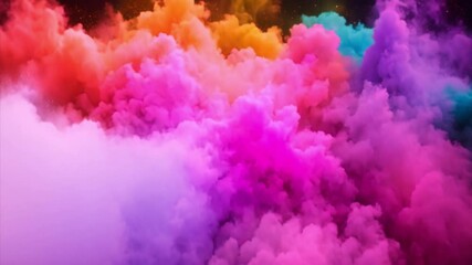 Sticker - Vibrant Colorful Smoke Clouds