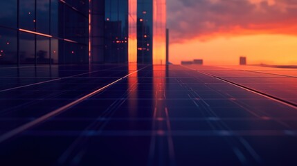 Sticker - Solar Panels at Sunset