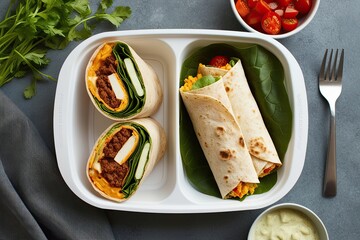 Wall Mural - Wraps in a Box: Delicious Fast Food Rolls for On-the-Go Meals