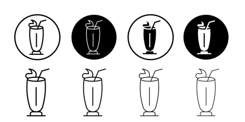 Wall Mural - Milk shake icon logo set vector