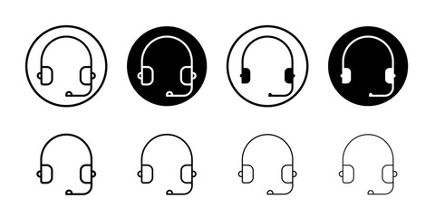 Wall Mural - Support headset icon logo set vector