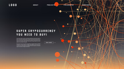 Poster - Landing page abstract design with big data. Template for website or app.