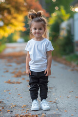 little child on sidewalk