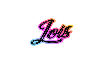 The name “Lois” written in a stylized colorful retro font