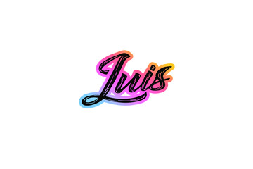 The name “Luis” written in a stylized colorful retro font