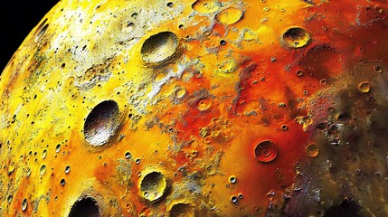 Wall Mural -   A macro shot of the object's surface, covered in water droplets against a dark backdrop