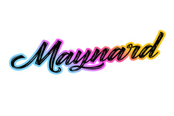 The name “Maynard” written in a stylized colorful retro font