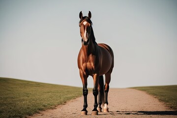 Wall Mural - Graceful Horse Portrait Isolated on Vibrant Background