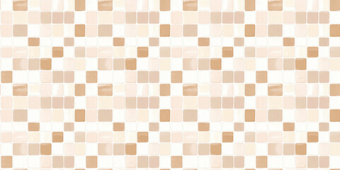 Wall Mural - ivory and biscuit color tiles seamless pattern, clean surface texture, white background