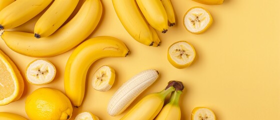 Wall Mural - Fresh organic ripe banana fruits. Fresh banana fruits.