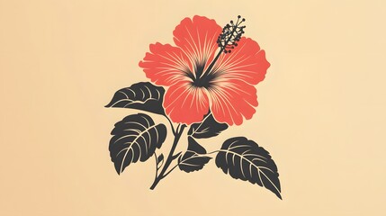 Poster - Hibiscus Icon silhouette
