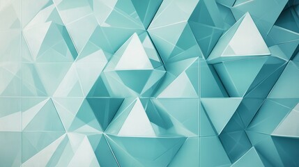 Canvas Print -   Blue and white geometric shapes adorn the wall in this close-up