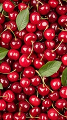 Wall Mural - Fresh organic ripe cherry fruits. Fresh cherry fruits.