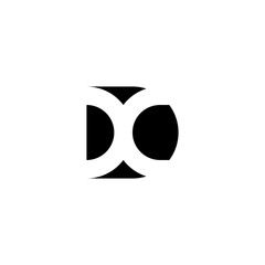 initial letter X negative space on D simple monogram