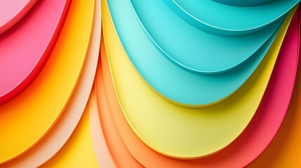 Wall Mural - Abstract Colorful Curved Shapes Background.