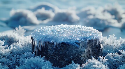 Poster - Frozen Rock with Icicles