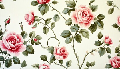 Sticker - Floral Pattern with Roses.