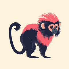 Sticker - Stylized Illustration of a Colorful Monkey