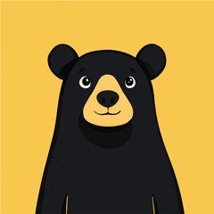 Canvas Print - Vector Illustration of a Cute Black Bear Character