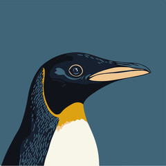 Wall Mural - Stylized Penguin Portrait with Minimalist Background