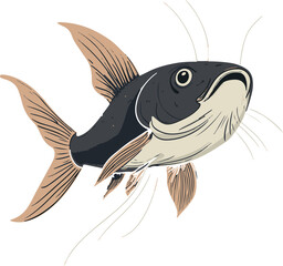 Canvas Print - Vector Illustration of a Detailed Fish Design