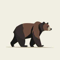 Poster - Vector Illustration of a Walking Bear in Simple Style