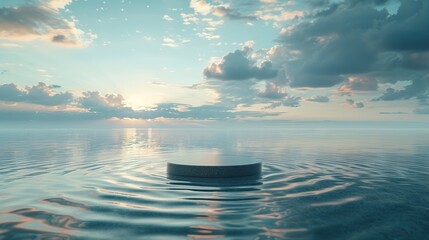 Poster - Floating Platform on a Calm Ocean