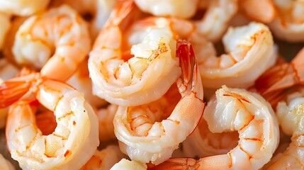 A background of perfectly cooked shrimp, Generative AI 