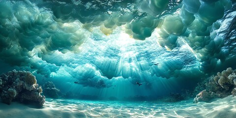 Captivating underwater landscape from a low angle