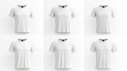 Blank White T Shirt Mockup   Front View   Isolated on White Background