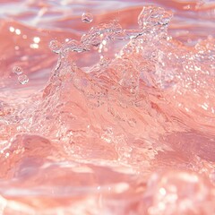 Wall Mural - Soft Pink Water Splash with Bubbles