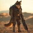 © Maximilian - 'Futuristic Wolf Soldier in Desert Landscape'