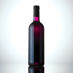 Canvas Print - A purple wine bottle isolated on white background.