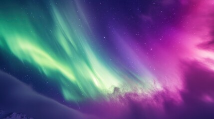 Sticker - Aurora Borealis, Dancing Lights in the Night Sky