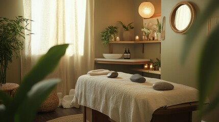 Poster - Peaceful Spa Setting with Natural Elements