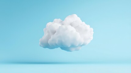 Poster - D Rendered White Cloud on Blue Background