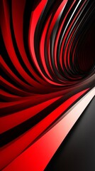Poster - Abstract red and black wave pattern, dynamic motion. Modern design concept