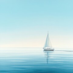 Wall Mural - Serene Sailing Scene on Calm Waters